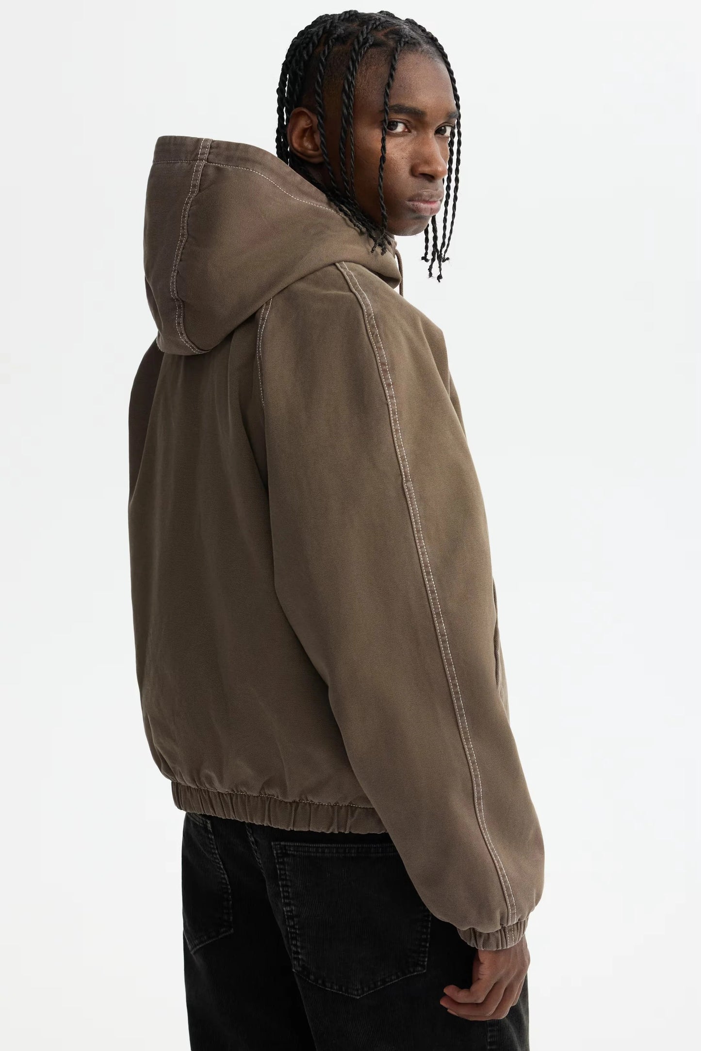 Hooded Zip Jacket in Brown | Lightweight Casual Outerwear