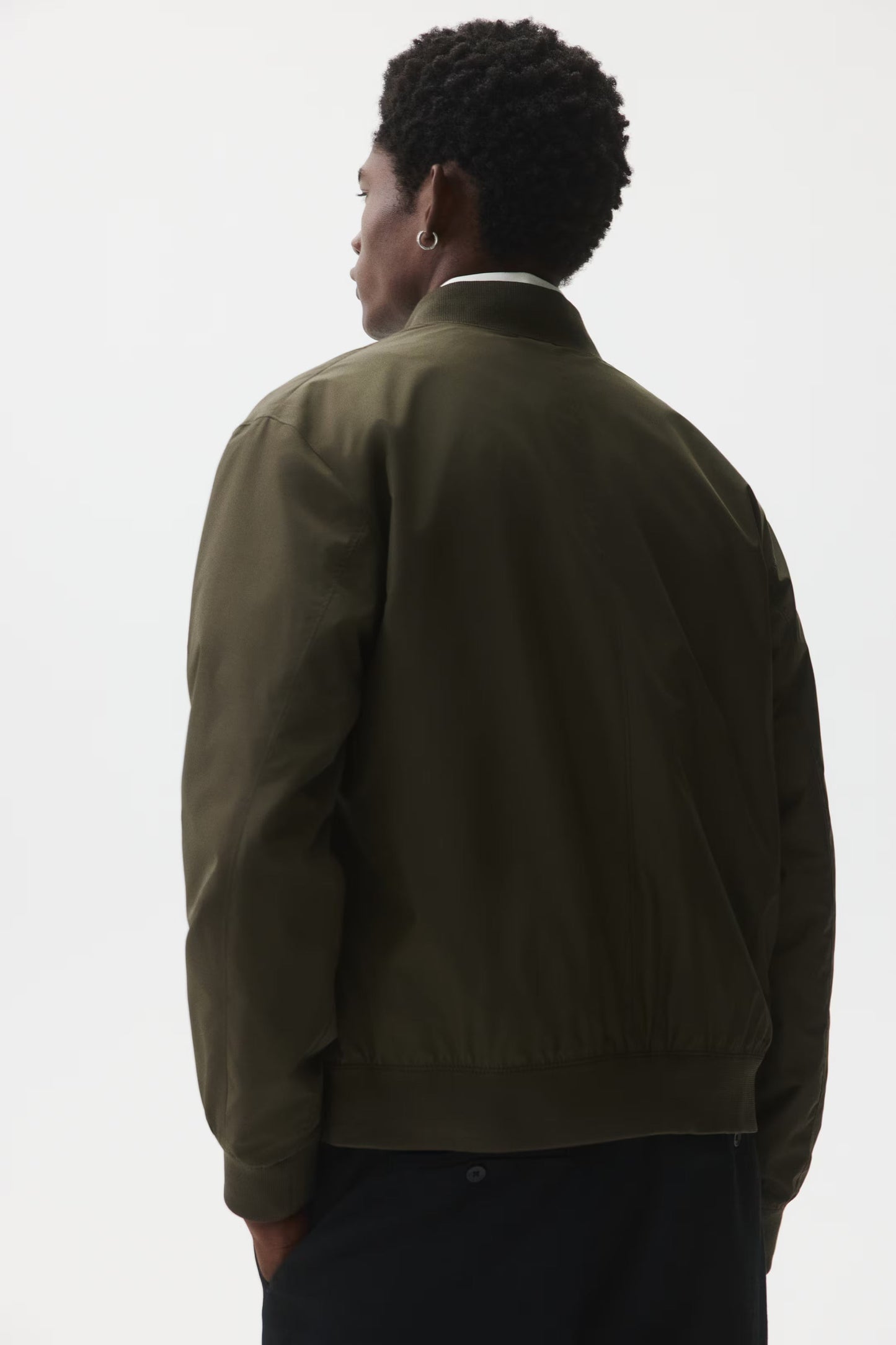 Lightweight Bomber Jacket in Olive | Minimalist Zip-Up Outerwear