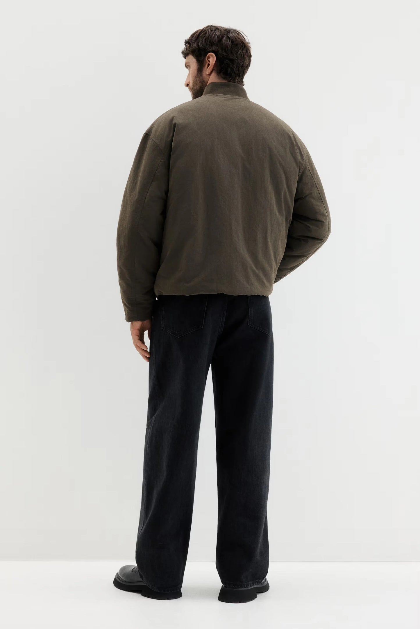 Lightweight Bomber Jacket in Olive | Minimalist Zip-Up Outerwear