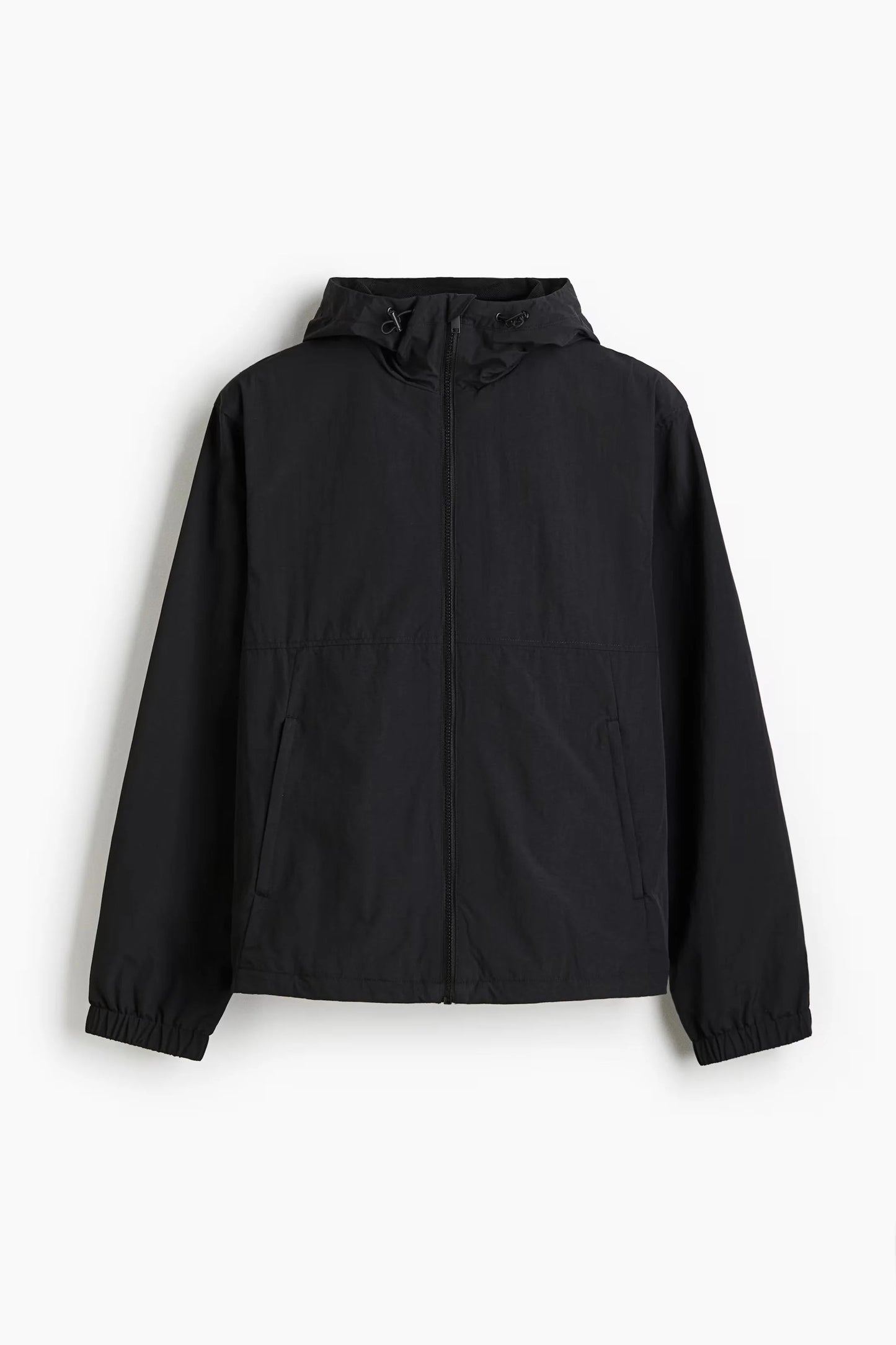 Lightweight Hooded Jacket in Black | Minimalist Windbreaker