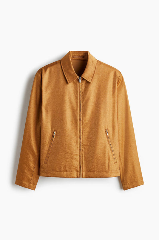 Lightweight Zip Jacket in Tan | Minimalist Casual Outerwear