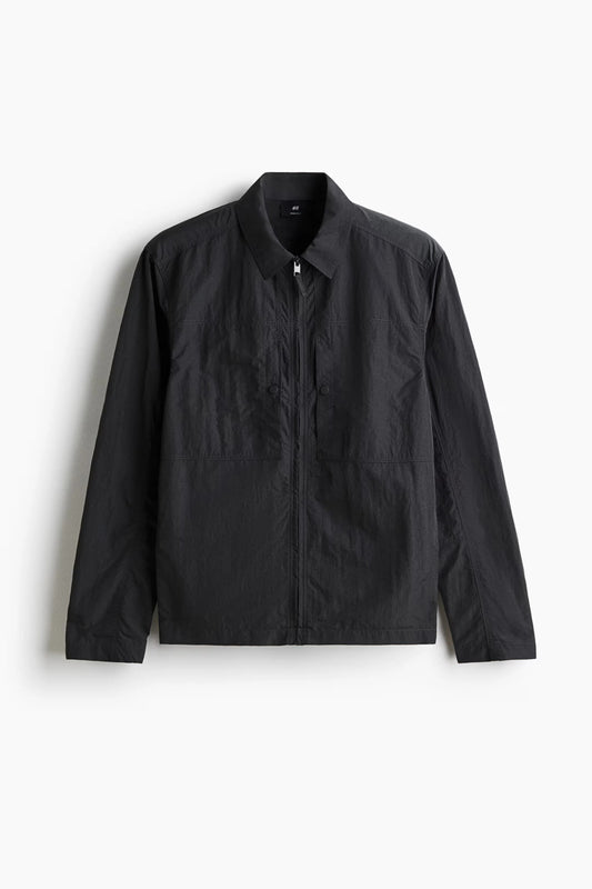 Lightweight Black Zip Jacket | Minimalist Everyday Outerwear