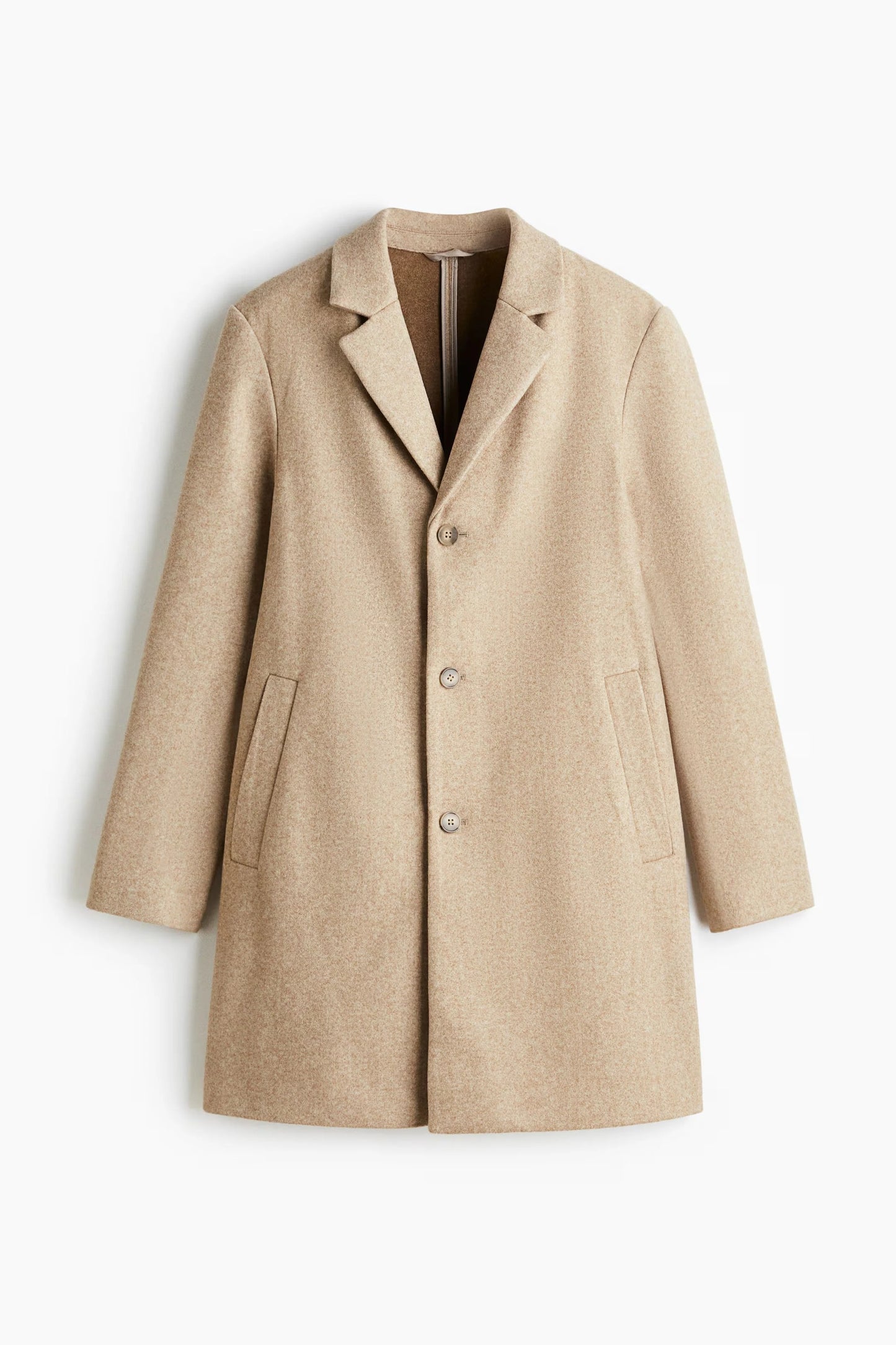 Wool-Blend Overcoat in Beige | Classic Tailored Winter Coat