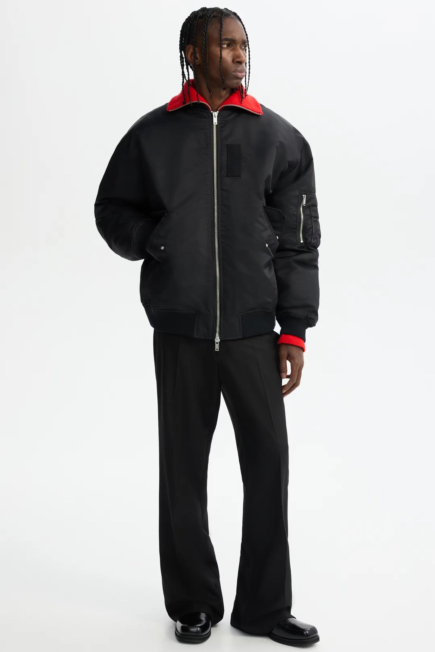 MA-1 Bomber Jacket in Black | Classic Zip-Up Flight Jacket