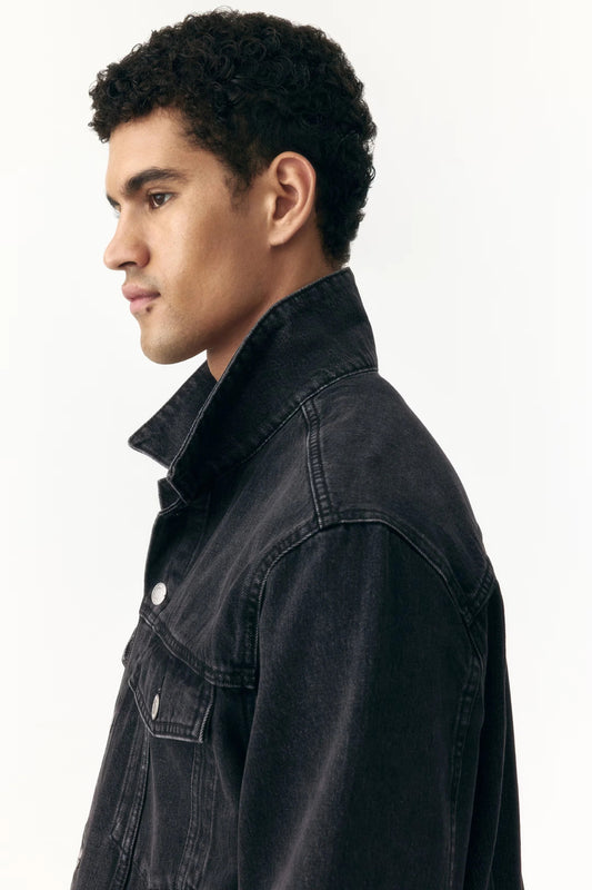 Black Denim Jacket | Classic Trucker Jacket for Everyday Wear