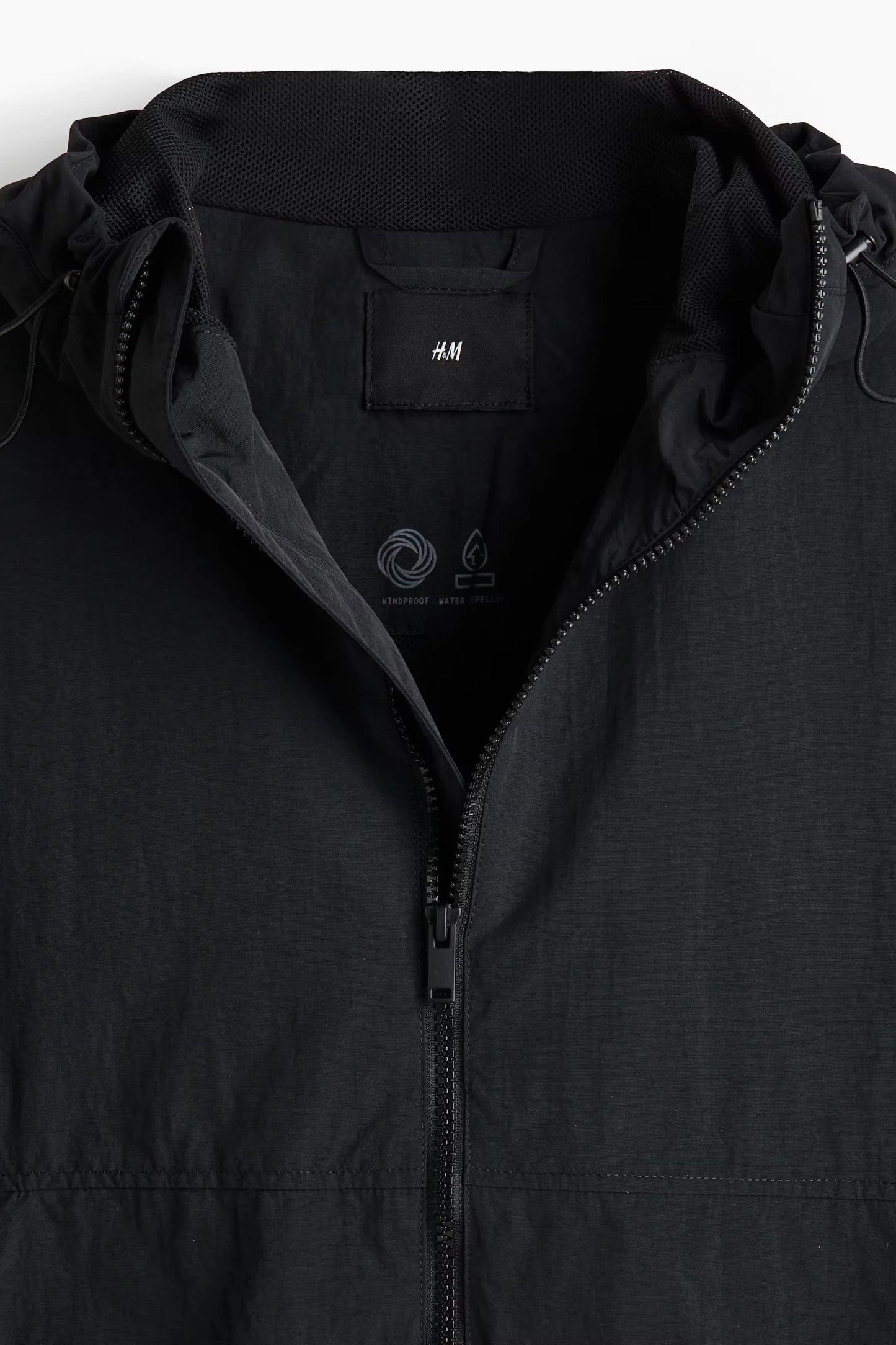Lightweight Hooded Jacket in Black | Minimalist Windbreaker